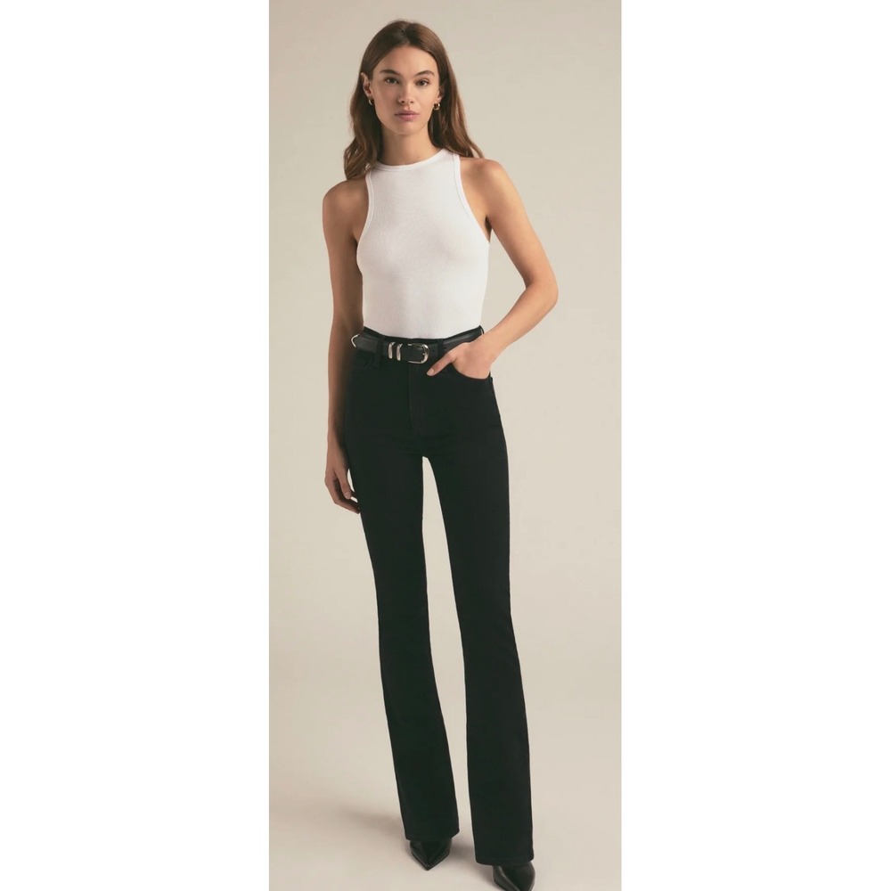 Favorite Daughter The Valentina Kyoto High Rise Slim Flare Jeans Black 27